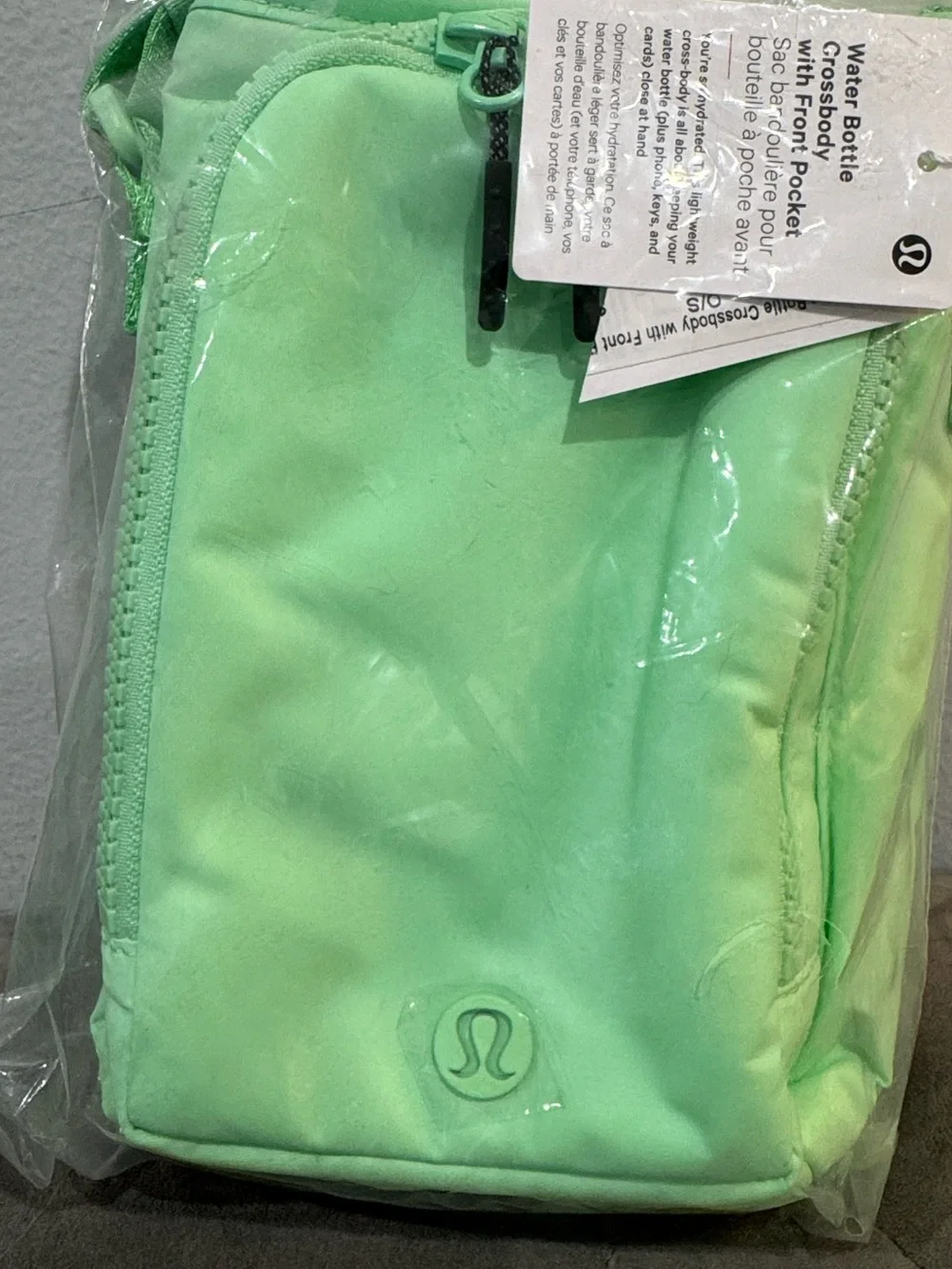 Lululemon Lime / Rainforest Green Crossbody Water Bottle with Front Pocket